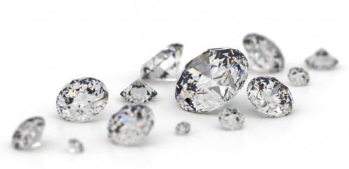 Scattered Round Diamonds Various Sizes