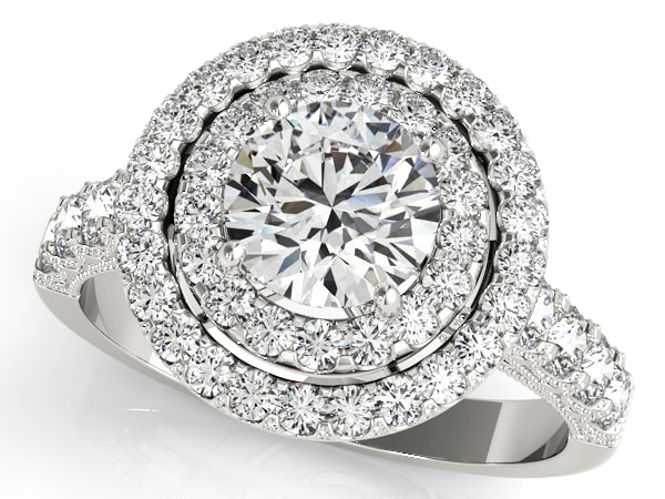 Double Halo Round Diamond Engagement Ring Double Halo Round Diamond Engagement Ring