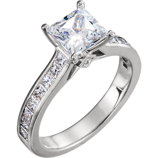 Princess Channel Set Cathedral Diamond Engagement Ring Princess Channel Set Cathedral Diamond Engagement Ring