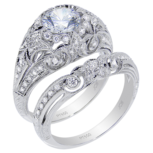 Vintage Filigree Milgrain Diamond Engagement Ring Vintage Filigree Milgrain Diamond Engagement Ring