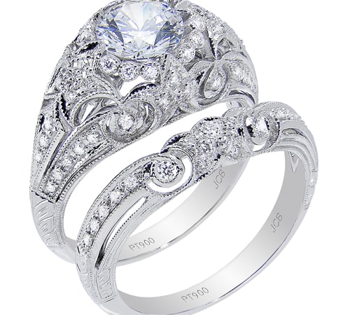 Vintage Diamond Engagement Ring and Matching Wedding Band Vintage Diamond Engagement Ring and Matching Wedding Band