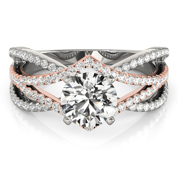 Pave, Micro-Pave, and French Pave Interlaced Diamond Engagement Ring Pave, Micro-Pave, and French Pave Interlaced Diamond Engagement Ring