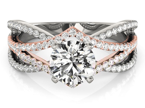 Pave Interlaced Split Shank Custom Diamond Engagement Ring Pave Interlaced Split Shank Custom Diamond Engagement Ring