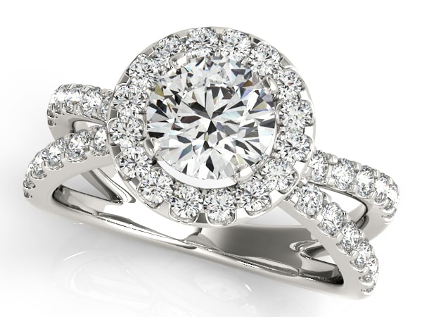 Split Shank Halo Custom Diamond Engagement Ring Split Shank Halo Custom Diamond Engagement Ring