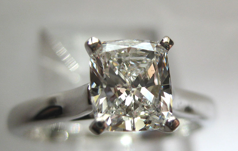 Solitaire Cushion Custom Diamond Engagement Ring