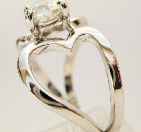 Heart Shape Shank Custom Diamond Engagement Ring Heart Shape Shank Custom Diamond Engagement Ring