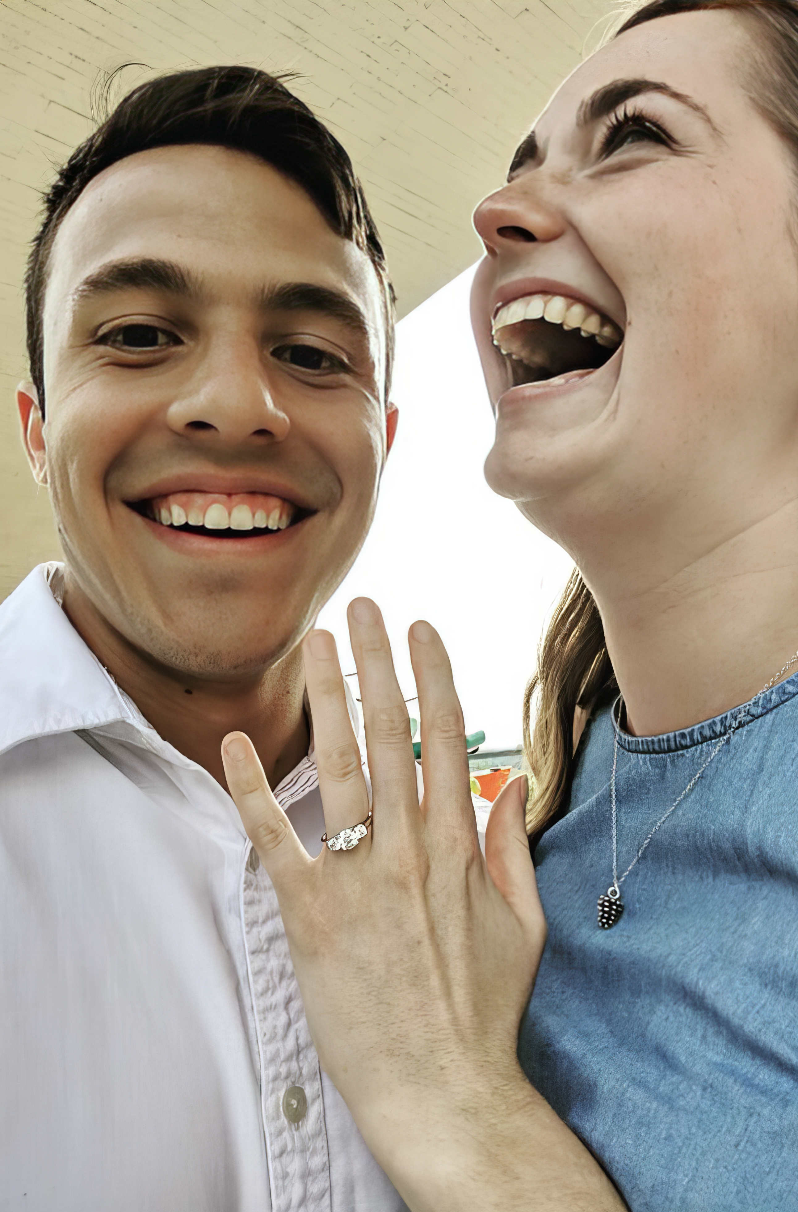 Happy Couple Getting Engaged