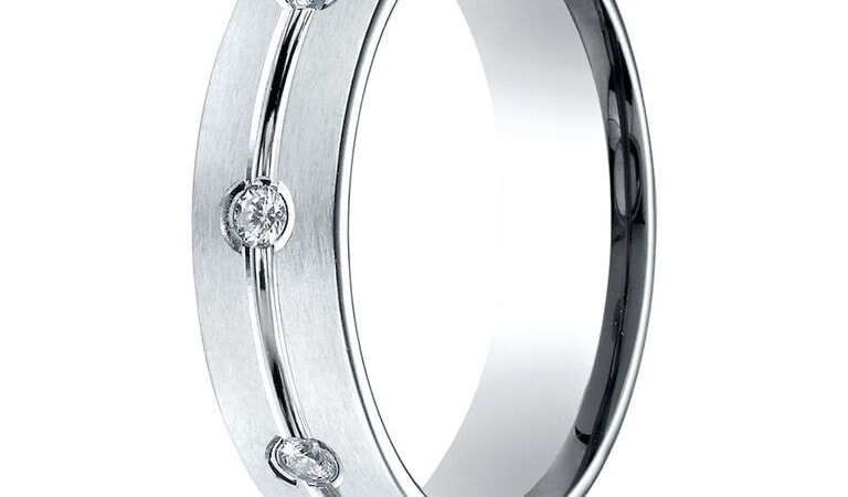 Diamond Set White Gold Mens Wedding Band Diamond Set White Gold Mens Wedding Band