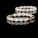 Yellow Gold Oval Diamond Inside Outside Hoop Earrings Yellow Gold Oval Diamond Inside Outside Hoop Earrings