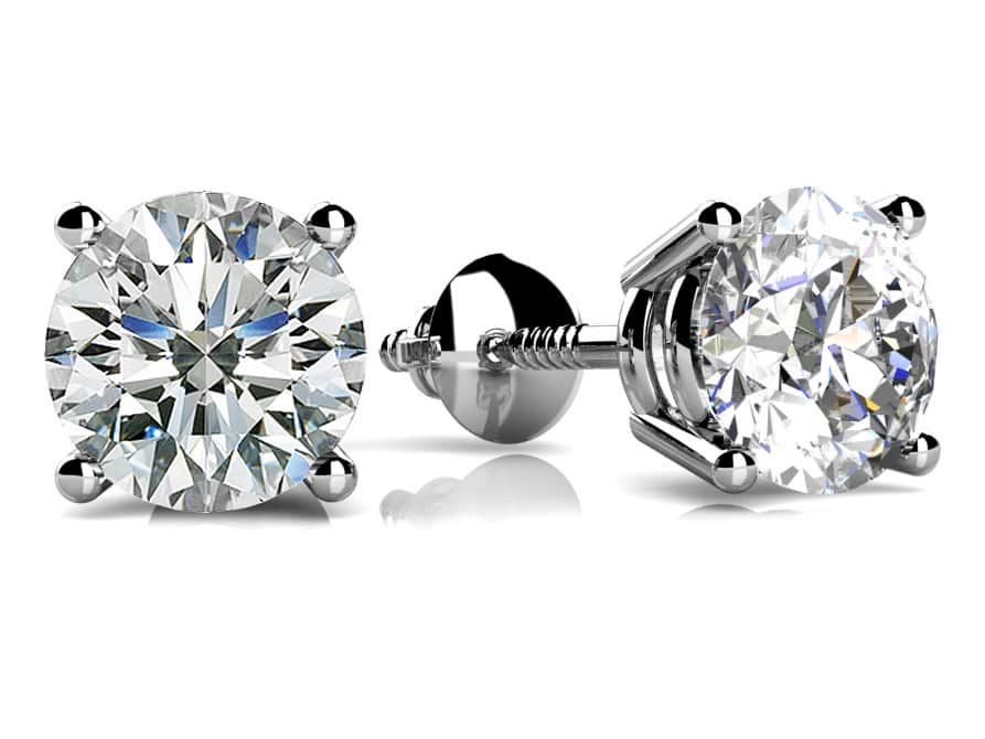 Round Diamond Stud Earrings