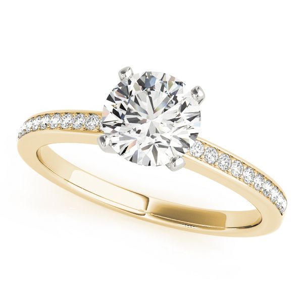 Yellow Gold Channel Set Round Diamond Engagement Ring