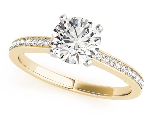 Round Channel Diamond Engagement Ring Yellow Gold Channel Set Round Diamond Engagement Ring
