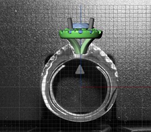 Diamond Engagement Ring Rendering Side View Diamond Engagement Ring Rendering Side View