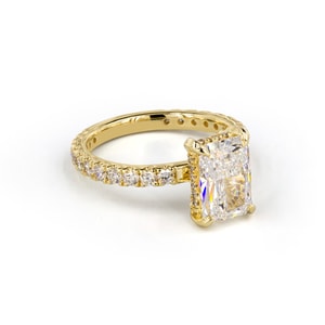 Radiant Hidden Halo Diamond Engagement Ring Hidden Halo Yellow Gold Radiant Diamond Engagement Ring