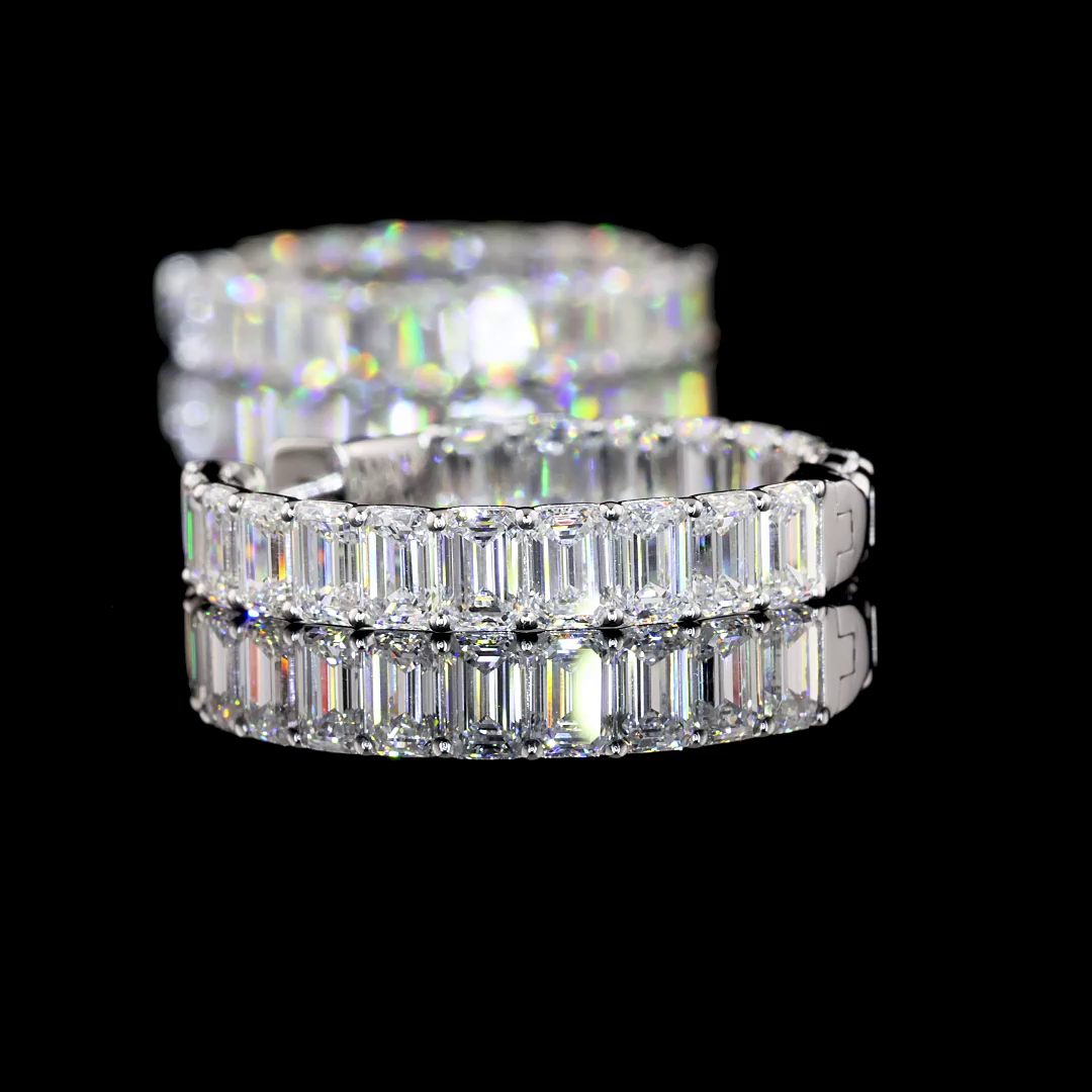 Emerald Diamond Inside Outside Hoop Earrings