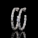 Round and Emerald Diamond Hoop Earrings Round and Emerald Diamond Hoop Earrings