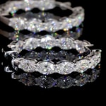 White Gold Oval Diamond Inside Outside Hoop Earrings White Gold Oval Diamond Inside Outside Hoop Earrings