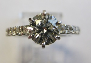 Round 6-Prong Shared Prong Diamond Engagement Ring White Gold Round 6-Prong Shared Prong Diamond Engagement Ring White Gold