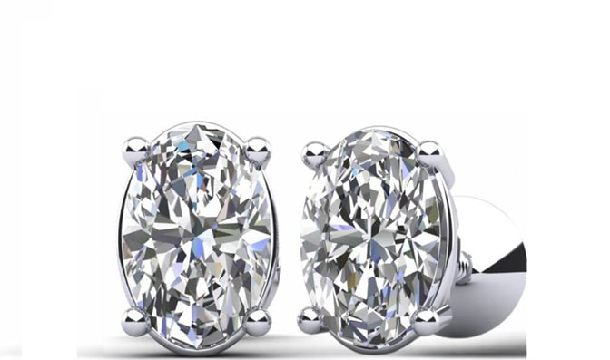 Oval Diamond Stud Earrings Oval Diamond Stud Earrings