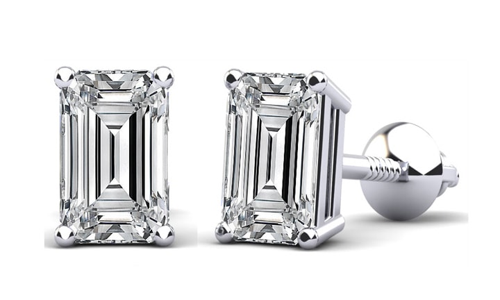 Emerald Diamond Stud Earrings Emerald Diamond Stud Earrings