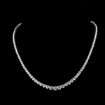 Graduating 3-Prong Riviera Necklace With Round Diamonds Graduating 3-Prong Riviera Necklace With Round Diamonds