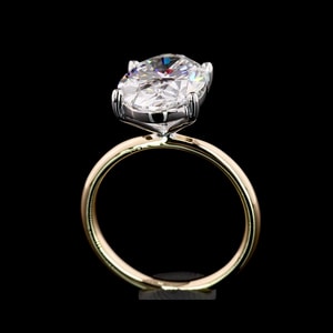 Two Tone Oval Solitaire Diamond Engagement Ring Two Tone Oval Solitaire Diamond Engagement Ring