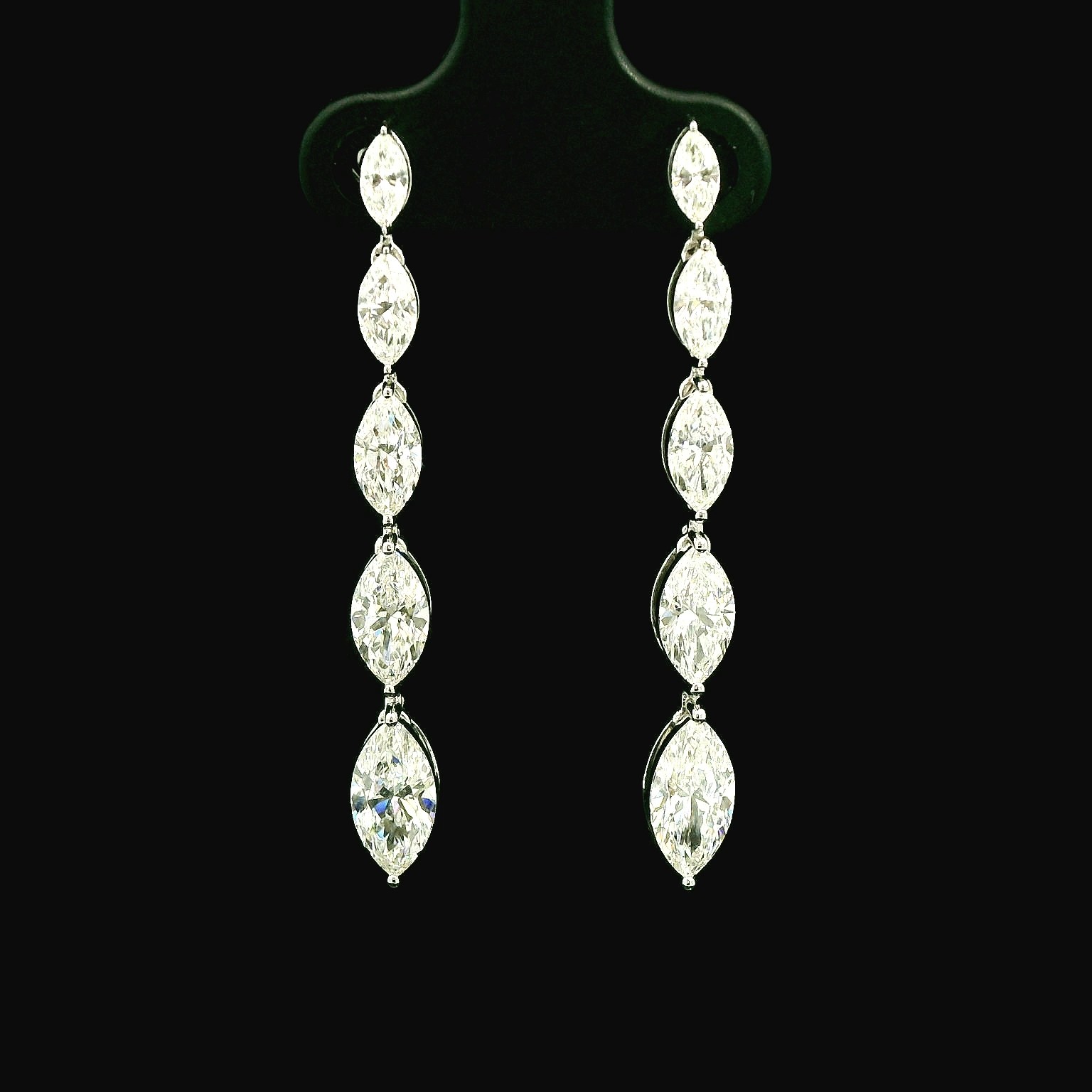 Ascending Marquise Diamond Dangle Earrings Ascending Marquise Diamond Dangle Earrings