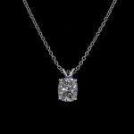 Cushion Diamond Solitaire Slide Pendant Necklace Cushion Diamond Solitaire Slide Pendant Necklace