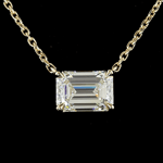 Emerald Cut Diamond Solitaire Station Pendant Necklace Emerald Cut Diamond Solitaire Station Pendant Necklace