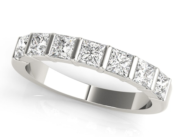 Princess Cut Bar Set Ladies Diamond Wedding Band Princess Cut Bar Set Ladies Diamond Wedding Band