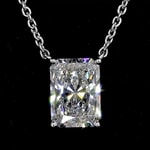 Radiant Diamond Solitaire Station Pendant Necklace Radiant Diamond Solitaire Station Pendant Necklace