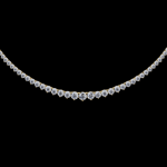 Graduating 3-Prong Riviera Necklace With Round Diamonds Yellow Gold Graduating 3-Prong Riviera Necklace With Round Diamonds Yellow Gold