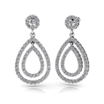 Round Double Teardrop Diamond Earrings Round Double Teardrop Diamond Earrings