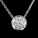 Round Diamond Bezel Solitaire Station Pendant Necklace Round Diamond Bezel Solitaire Station Pendant Necklace