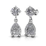Round Pear Diamond Drop Earrings Round Pear Diamond Drop Earrings
