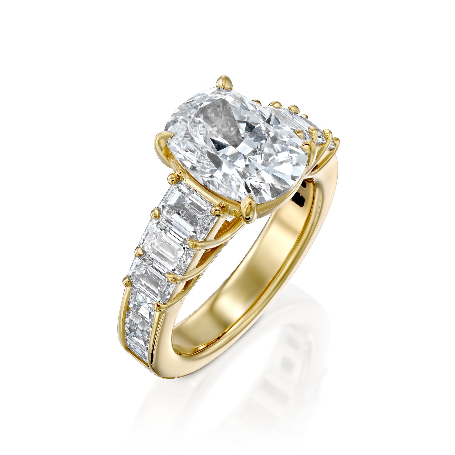 Heart Shape Shank Custom Diamond Engagement Ring